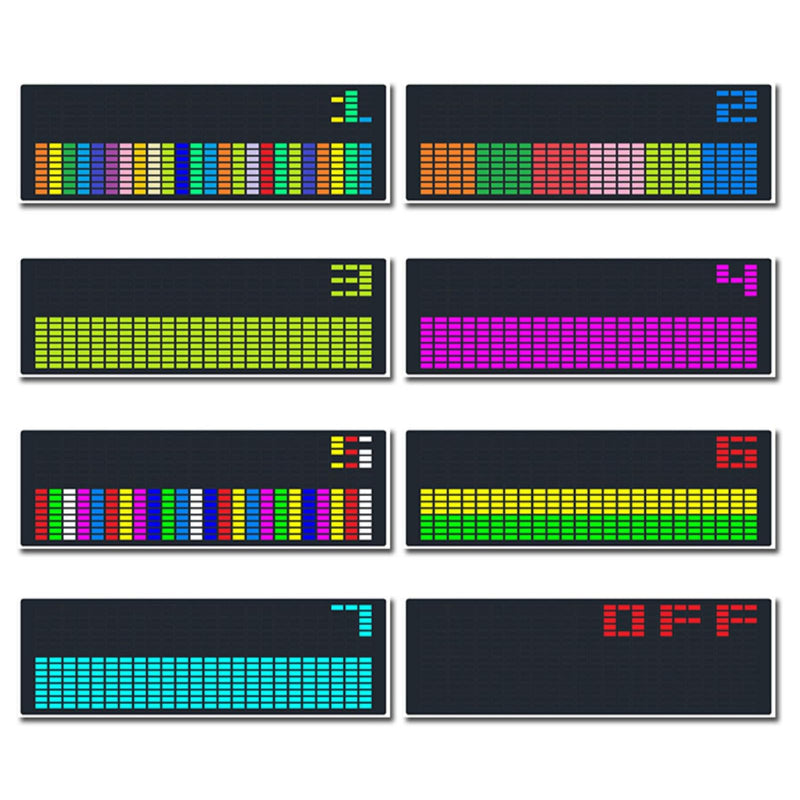 384 LEDs Music Spectrum Display, Audio Spectrum Analyzer Delivering 84 Dynamic Effects, Voice Controlled Rhythm Light with Electronic Clock Function