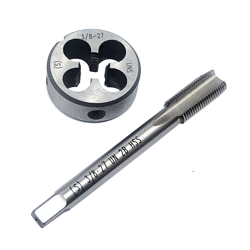 3/8"-27 UNS Tap and Die Set, Machine Thread Tap and Round Thread Die Right Hand(3/8"-27) 3/8-27