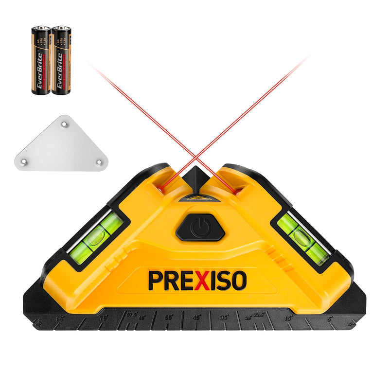 PREXISO Square Laser - 30Ft Flooring Laser Level, Tile Laser Line Projection, Angle 90° Magnetic Leveling Tool, Square Built-In 2 Bubble Vials With Wall Panel Stand for Installation, Construction