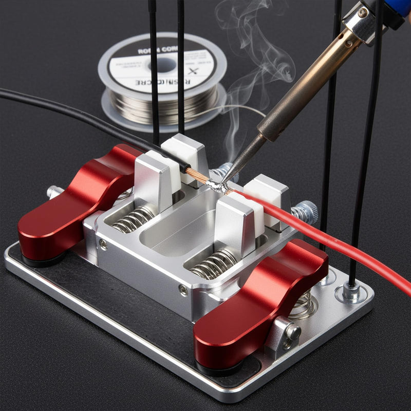 Helping Hands Soldering Station, Welding Table Clamps with Ceramic Clamps, Aluminum Third Hand Tool for PCB, Wire & LED Strip Electronics Repair