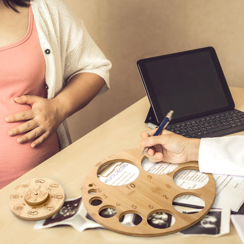 Cervical Dilation Board for Midwife Doula Birth and Midwife Fetal Position Tool Cervical Dilation Chart and Carved Wooden Fetal Position Wheel for Student Midwife Doctor Gift