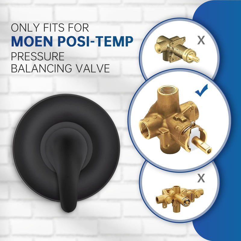 Replacement for Moen Posi-Temp Valve Trim Kit, Shower Valve Trim for Single-Handle Shower Valves, Compatible with Moen Posi-Temp Series, Matte Black Shower Trim Kit
