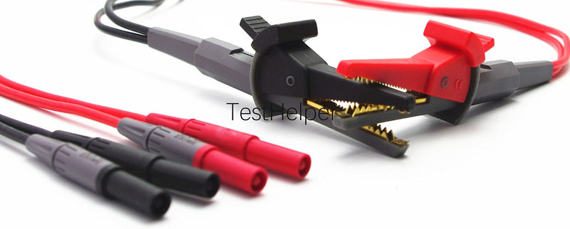 TL200 LCR Meter Tester 4 Four Wire Silicone Test Leads Lead Terminal Kelvin Clip Alligator with 4mm Banana Plug