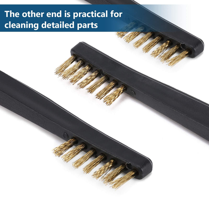 Accmor Gun Cleaning Brushes, 9 Packs Double-Ended Gun Cleaner Kits 7 Inch Bronze All Purpose Gun Cleaning Brush Tool with Plastic Handle for Cleaning Welding Slag and Rust 9 Bronze
