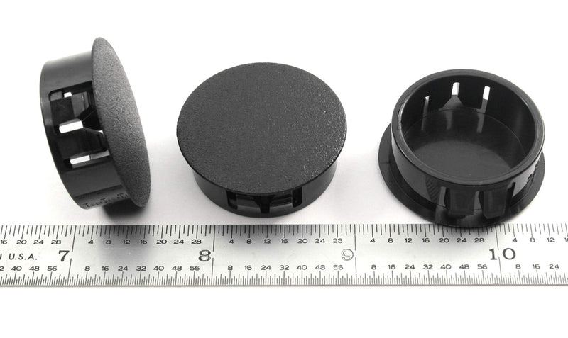 Black Nylon Hole Plugs Fits 1 1/8" Diameter Hole - Slightly Domed Surface - Durable Nylon Plug Snaps Into Hole with Locking Tabs That Hold in Place (6) 6
