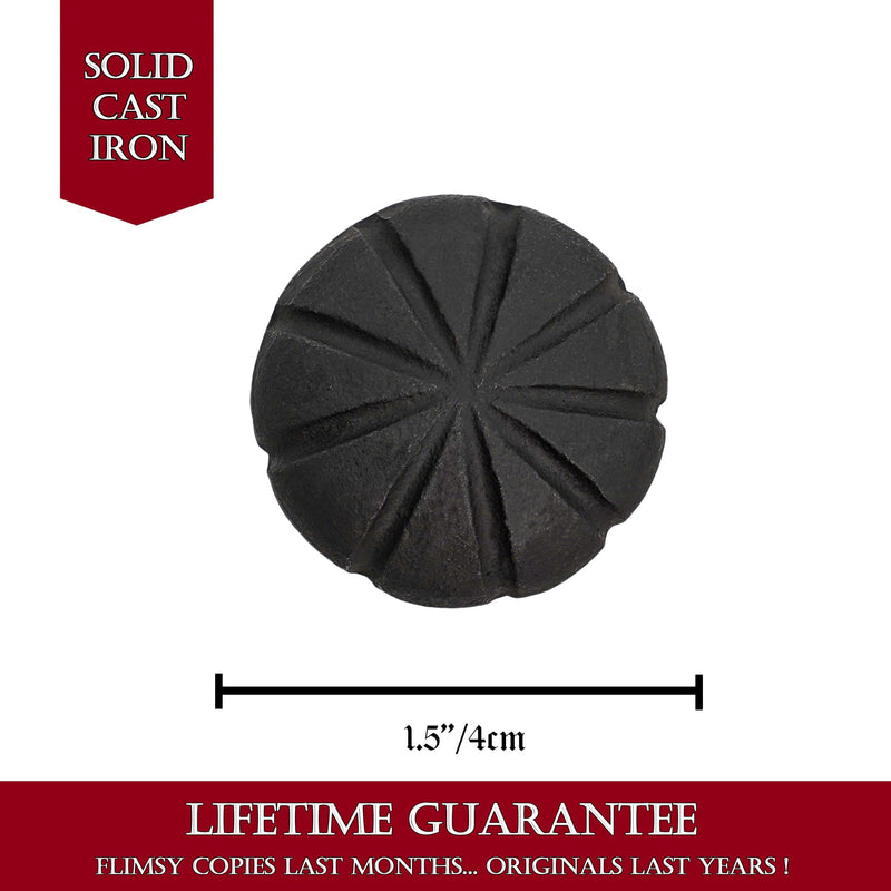 Hand Forged Knob - 1 1/4 Inch Diameter - Rustic Cabinet Hardware (4 Pack, Square) 4 Pack