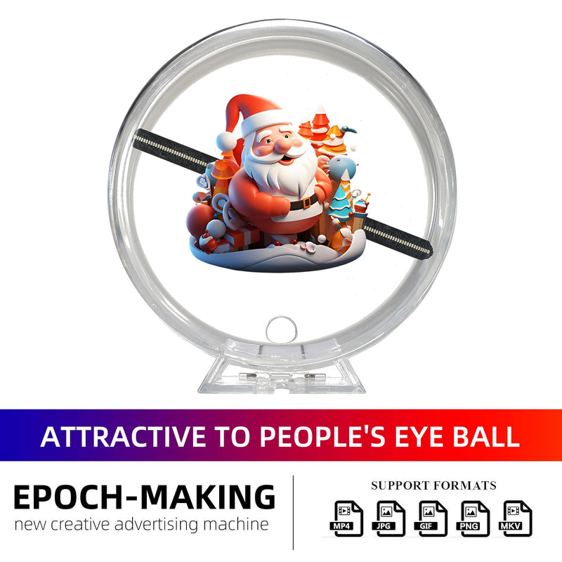 with Protective Cover, 4.7''Holographic Plug and Play LED Advertising Display, with Remote&Bluetooth&1500 Video Library, for Halloween,Christmas, Retail,Trade Show,Tabletop Promotion
