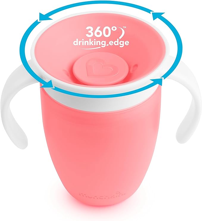 munchkin Munchkin Plastic Miracle Cup with Handle / Pink Pastel Kids Baby Mug FDMU10802L - NewNest Australia