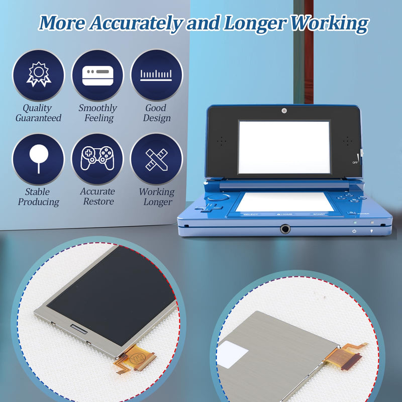for Nintendo 3DS Bottom LCD Display and Touch Screen Replacement for Nintendo 3DS Screen Digitizer Glass Repair Assembly Accessories Part with Repair Tools