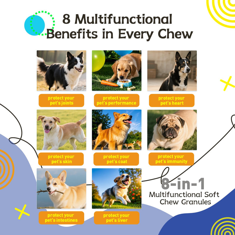 Dog Multivitamins,Chewable Dog Vitamins and Supplements for HIPS, Skin, and Coat,Dog Antibiotics-Multivitamins for Senior Dogs and Puppies,120 Tablets