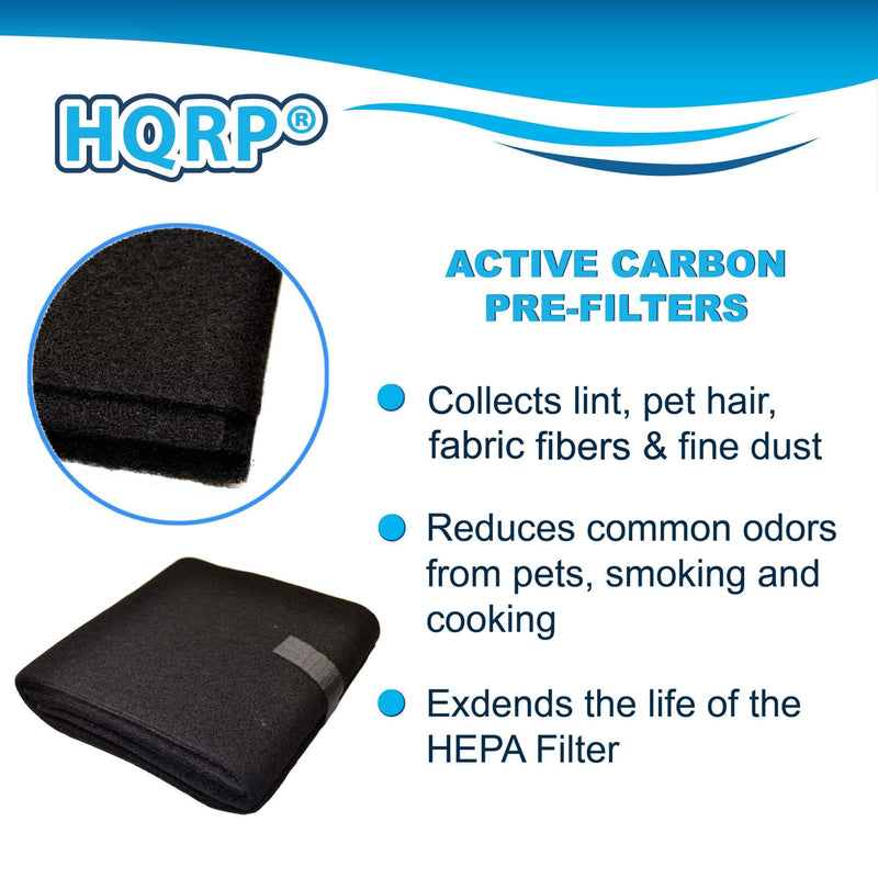 HQRP 2-Pack Carbon Filter Compatible with Honeywell HPA300, 50100, 50150, 50250-S, 17000-S, 50255, 50300, 51360, 51376, 51500, 51771 models