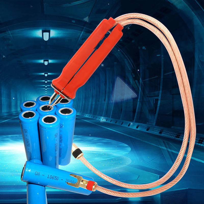Spot Welding Pen, High Power 1900W Adjustable Pulse Welding Tool for Battery Packs DIY Repair Low Oxygen Copper 2 to 7mm Spacing 1 Welding Pen 2 Copper Wires 1 Hex Wrench