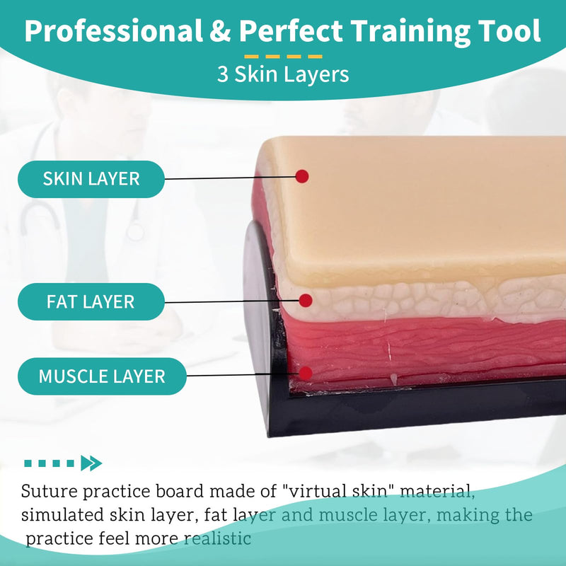 IV Injection Training Pad Model,Injection Practice Pad,Venipuncture Practice Kit for Medical Students Doctors Nurses(Flat) Flat