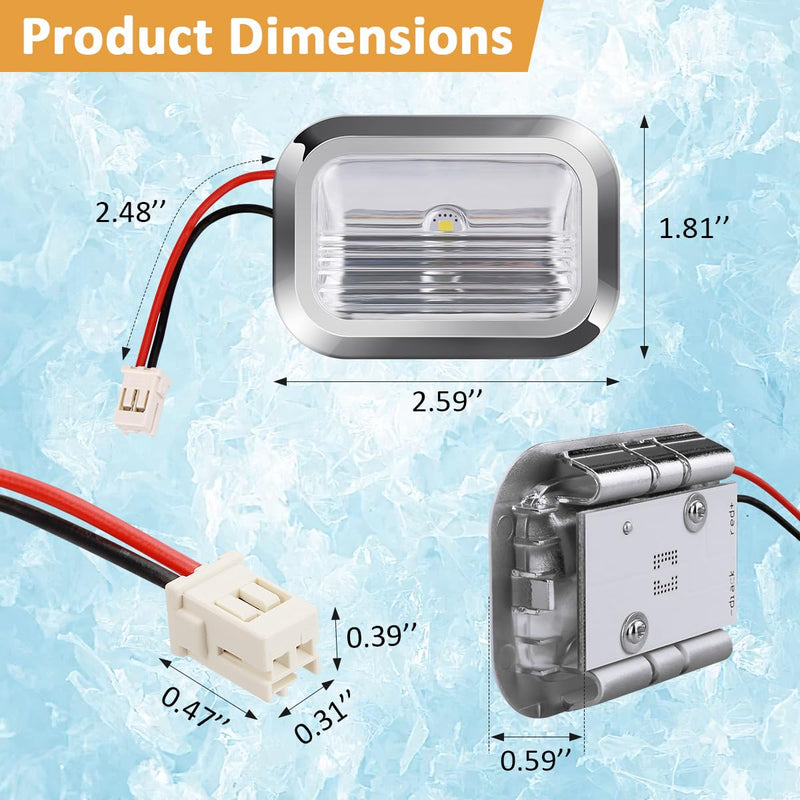 5 Packs EAGLEGGO W11462342 Refrigerator LED Light Module for Whirlpool, Kenmore Kitchenaid Jenn-Air Refrigerator Freezer Light Replaces AP6989197 PS16218086 W10908166 W10607479 W10843339 Fridge Light 5 PCS