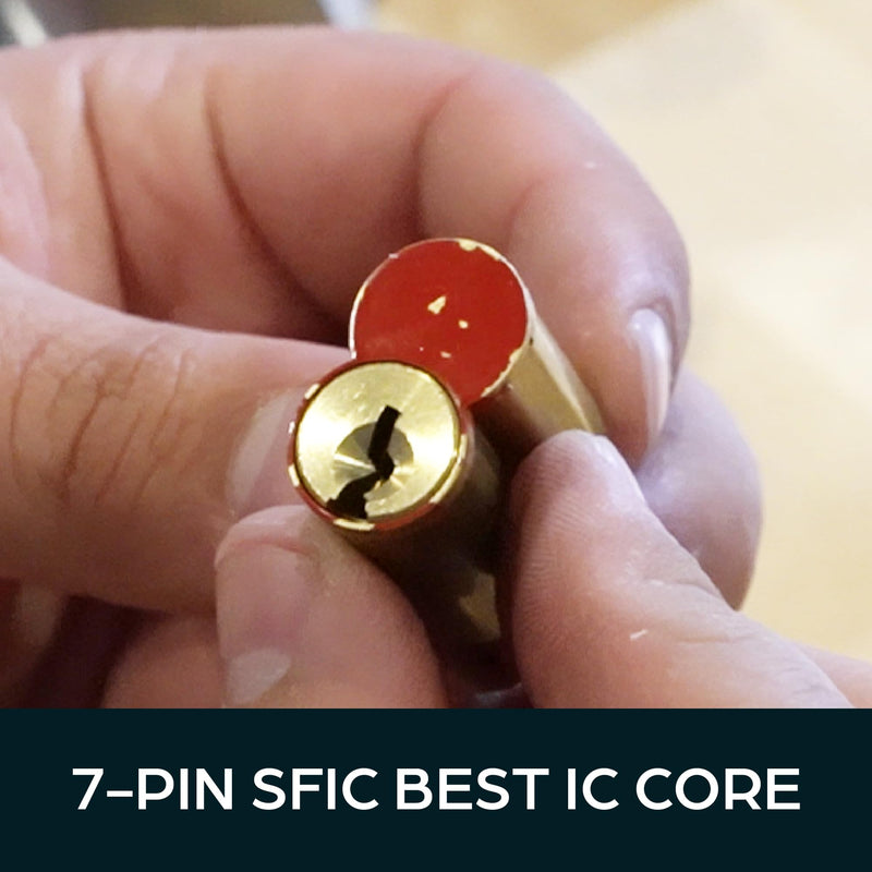 Summit Doorware SFIC Construction Core 7 Pin Red | Best IC Core | Includes 1 Control Key, 2 Operating Keys | Commercial Cylinder Lock Replacement | Used for Temporary Access on Construction Sites