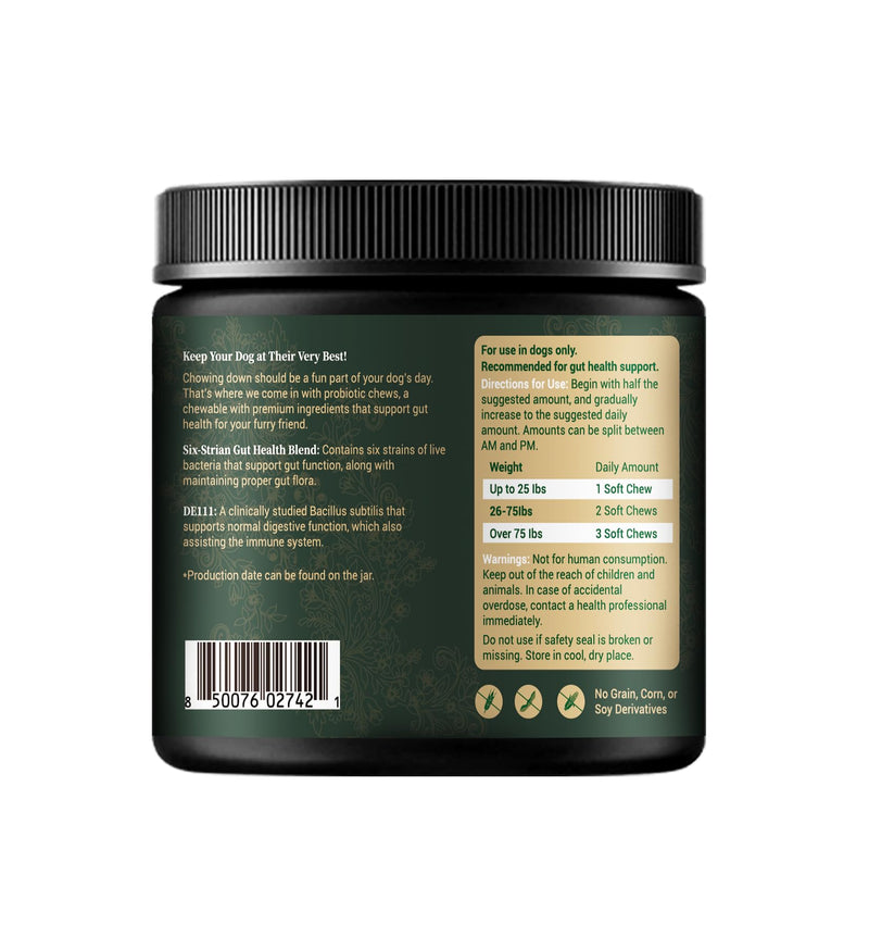 Barrow & Hound Probiotic Bites for Dogs – 6-Strain Probiotics & Pumpkin for Gut Health & Immune Support – 120 Soft Chews – Pumpkin Flavor