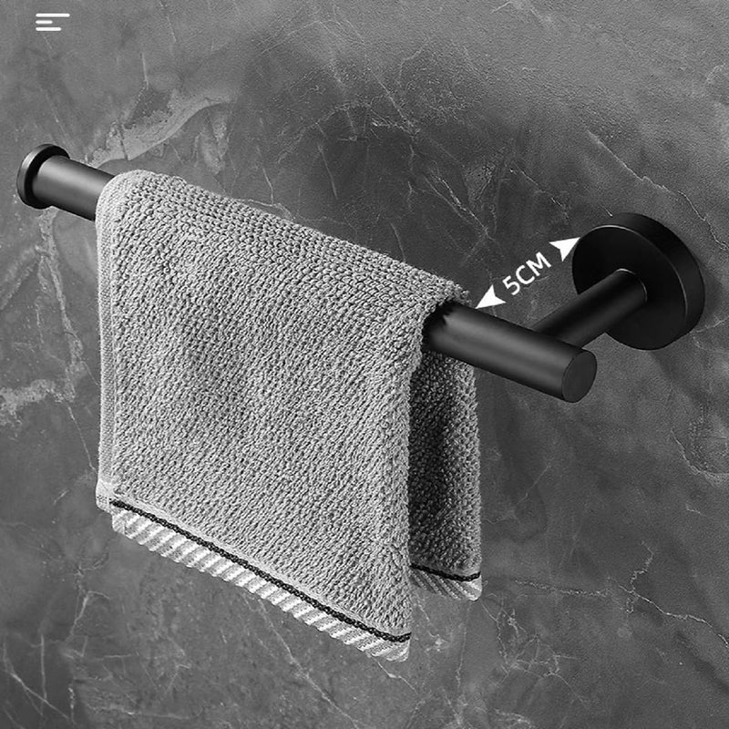 SEIDO Bathroom Toilet Paper Holder, 304 Stainless Steel Hand Towel Bar Wall Mount, 6.5" L Kitchen Paper Towel Holder, Black Toilet Paper Holder, for Kitchen, Bathroom, Hallway, Matte Black, 6.5 Inch 6.4Inch