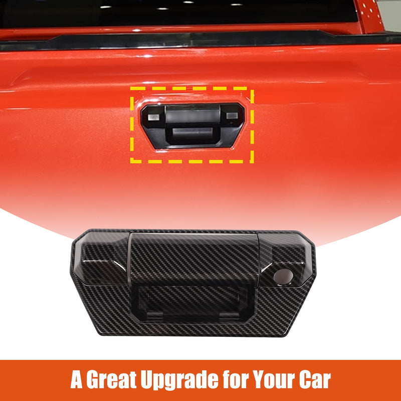 TOYCIDFG Car Tailgate Pull Handle Cover Trim Compatible with Toyota Tacoma 2024 2025, Car Exterior Decoration Accessories (Not Compatible with SR Ver) (Carbon Fiber Pattern) Carbon Fiber Pattern
