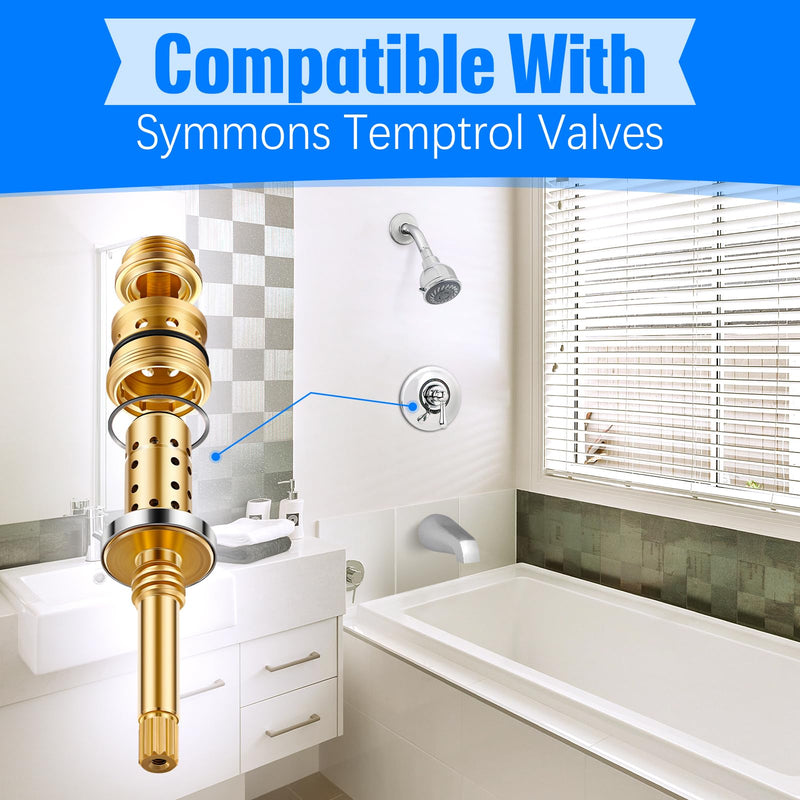 Enhon 1 Set Valve Rebuild Kit Replacement Compatible with Symmons Temptrol Valve, TA-10 Spindle Assembly, TA-4 Hot and Cold Seats, T-11 Washer, Fix Tub/Shower Valve Leak, Solid Brass