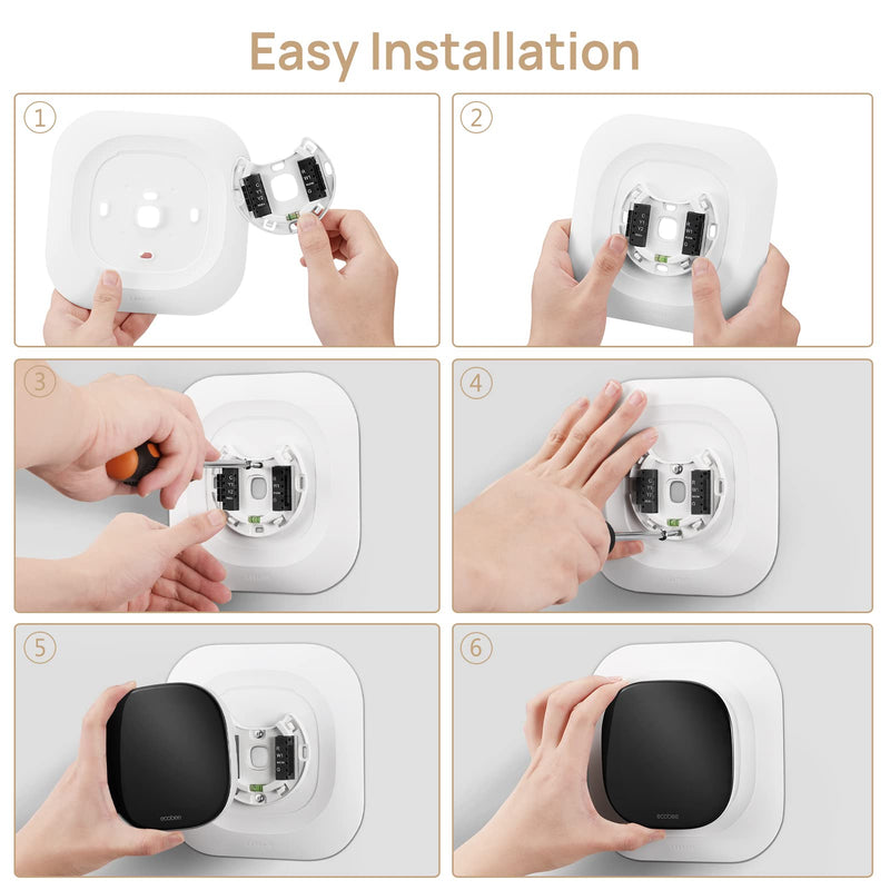 CaseBot Wall Plate for 2022 Ecobee Smart Thermostat Premium & 2022 Ecobee Smart Thermostat Enhanced, Practical and Stylish Trim Kit Bracket Mount Cover, Easy Installation, Matte Black