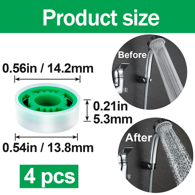 4 Pack Shower Flow Reducer Limiter, 1.5/1.8/2.0/2.5 GPM Water Flow Saver Adapter, Flow Restrictor Control Valve for Bathroom Toilet Handheld Shower Head