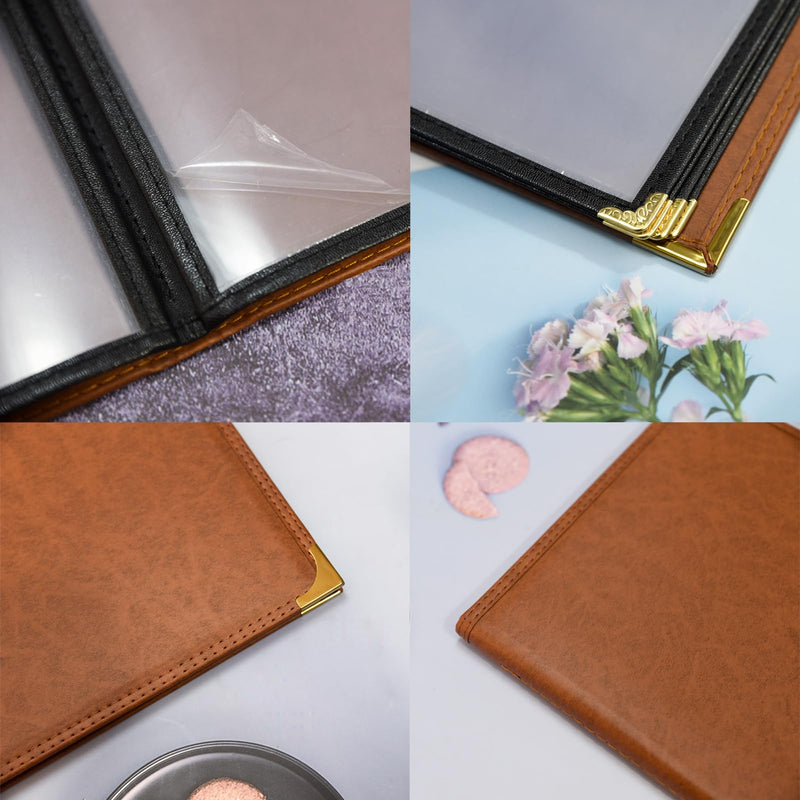 2-Pack Restaurant Menu Covers 8.5 x 11 - Menu Holder 4 Page 8 View, Menu Book Menu Sleeves for Restaurant, Bar, Café