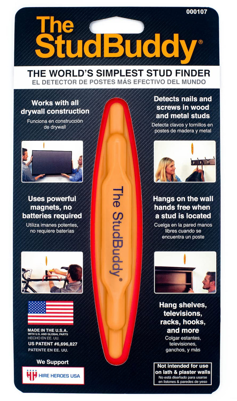 The StudBuddy® Magnetic Stud Finder Tool - Made in the USA - Easy to Use Stud Finder Magnet - No Batteries Required - Powerful Magnet Stud Finder - Wall Stud Finder for Drywall and Wood - Studfinder 1 pack