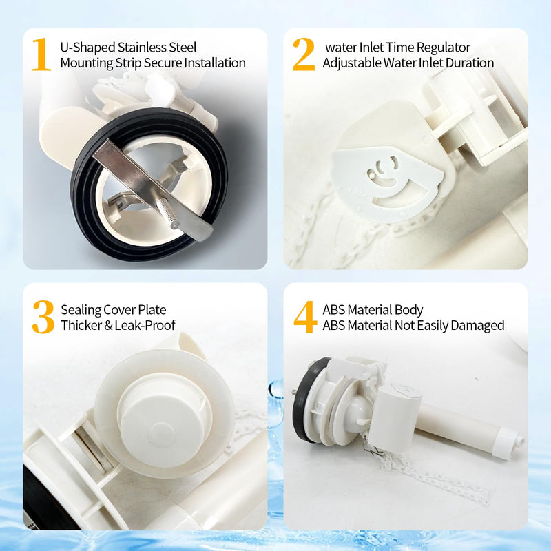 Flush Valve Replacement Parts for One-piece Toilets, 2 Inch Toilet Tank Rapir Kit Compatible with American Standard, TOTO & Duravit 0157010092(1 Pack)