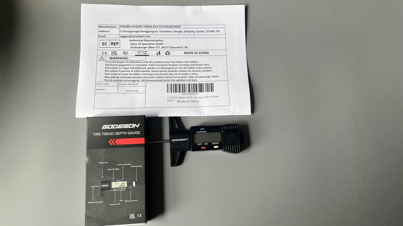 GODESON Digital Tyre Tread Depth Gauge UK,0-25.4 Mm Inch Tyre Guage Digital with Large LCD Display and Tire Tread Depth Measuring Tool for Cars,Trucks,Moto LARGE LCD SCREEN