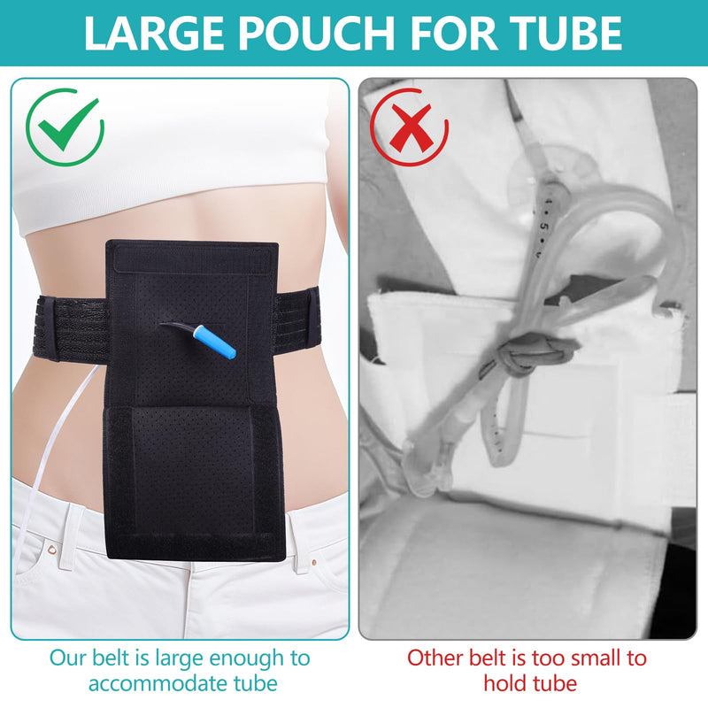 Breathable Feeding Tube Belt, Concealed and Comfortable Gastric Stoma G-Tube Accessories, Peritoneal Dialysis Belt, Adult Dialysis Feeding Tube Supplies with Large Square Feeding Tube Bag