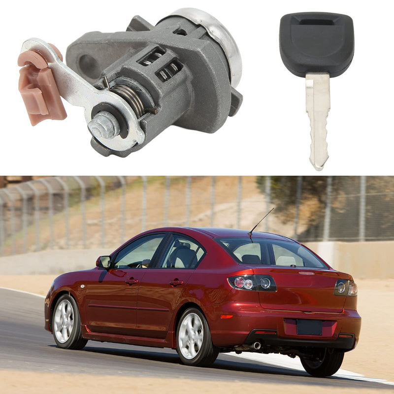 Left Front Door Lock Cylinder Replacement for Mazda 3 2004-2009 LHD Zinc Alloy, Excellent Mechanical Stability, Car Door Lock