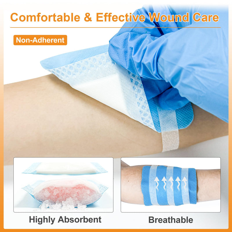 Carbou 4"x 4" Super Absorbent Wound Dressing Pads, 20 Individual Pack, Non Adhesive Absorbent Bandages for Wound Care, Soft Highly Absorbent Dressing, Non Stick Gauze Pads for Wounds