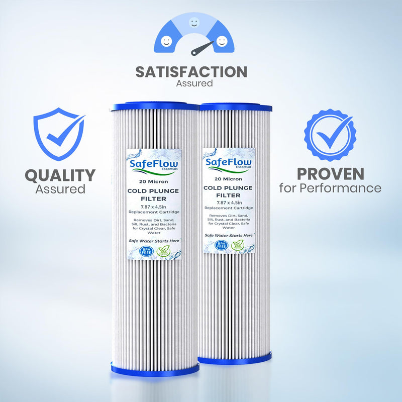 7.7" x 4.5" Ice Bath Water Filter 20 Micron (4-Pack) – Compatible with Cold Plunge All-In & Evolve Pro Chiller | Sediment Filter for Ice Bath & Water Chillers (7.7 x 4.5in, 4, Count) 7.7 x 4.5in 4.0