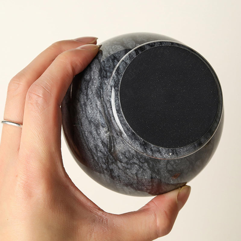 Marble Mortar and Pestle Set for Grinding Herbs Spice Pills Seeds Guacamole Garlic and Ginger Stone Grinder Seasoning Crusher Elegant and Cute Kitchen Tools Black