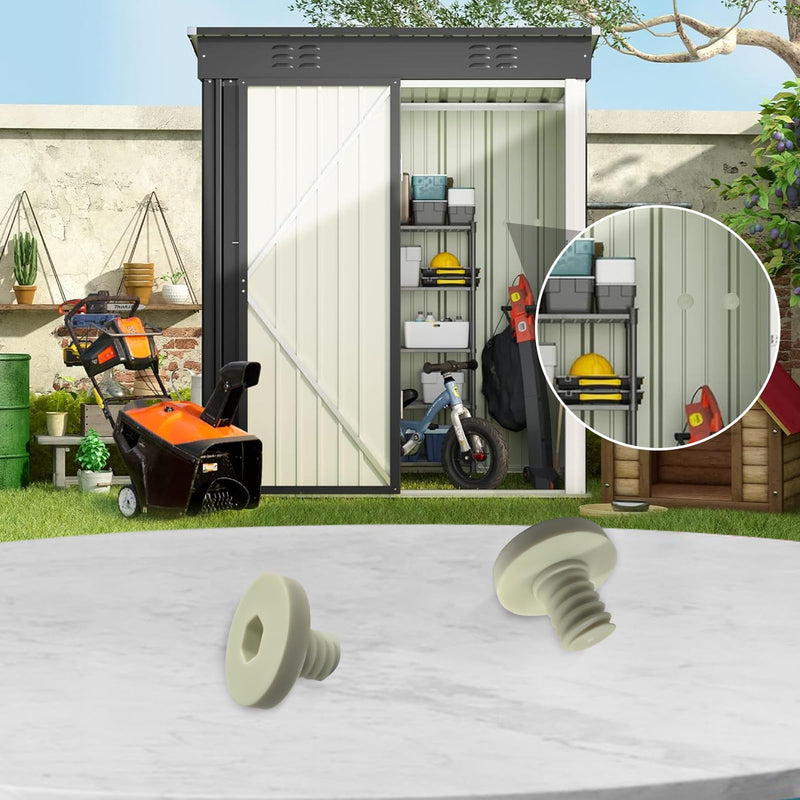 8 PCS Replacement Bolts Compatible with Suncast Storage Sheds for Suncast/Craftsman Resin Storage Sheds, Replacement Screws Compatible with Suncast Storage Sheds Shed Accessories (8, White, 3/8) 8