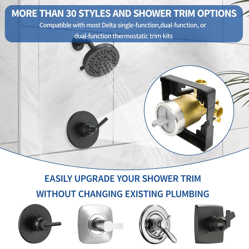 R10000-UNBXHF Shower Valve Body for Delta MultiChoice Universal Tub and Shower Trim Kits, Fits 13, 14, 17, and 17T Series Single-Function or Dual-Function Trim, Rough-In Valve (No Stops)