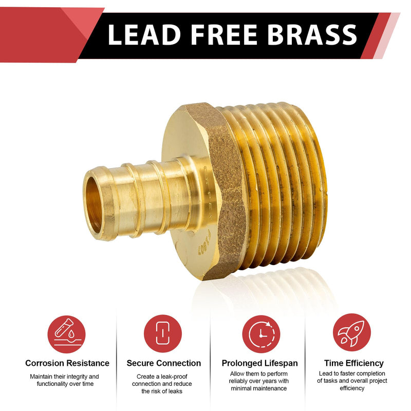 10-PACK EFIELD Pex Crimp Fitting,3/4" x 1"NPT Male Adapter(PEX1807030-10) Pack of 10 3/4 Inch x 1 Inch