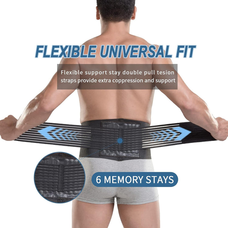Braceup Back Support Belt - Breathable Back Brace, Lumbar Support For Lower Back For Sciatica, Herniated Disc, Scoliosis, With Double Sided Adjustable Straps (L/Xl) - NewNest Australia