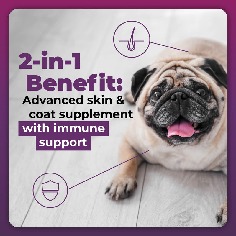 VetriScience Omega Plus Advanced Skin Supplement for Dogs â€“ Fish Oil Supplement for Itchy Skin with Omegas 3, 6, 9 Fatty Acids and Added Nutrients - PawsPlanet Australia