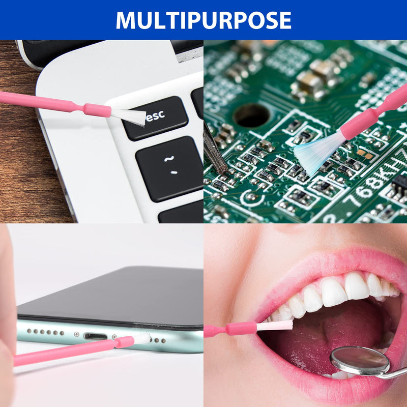 Disposable Dental Micro Applicators 400 PCS, Dental Microbrush Bendable Micro Swabs Applicator - Pink