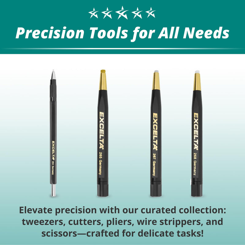 Excelta Fiberglass Scratch Brush, Retractable & Refillable, Plastic Handle, Ideal for Fine Deburring, Polishing, Rust Removal, Cleaning & Etching, Intermediate 4.75" Scratch Brush, Refillable, Fiberglass
