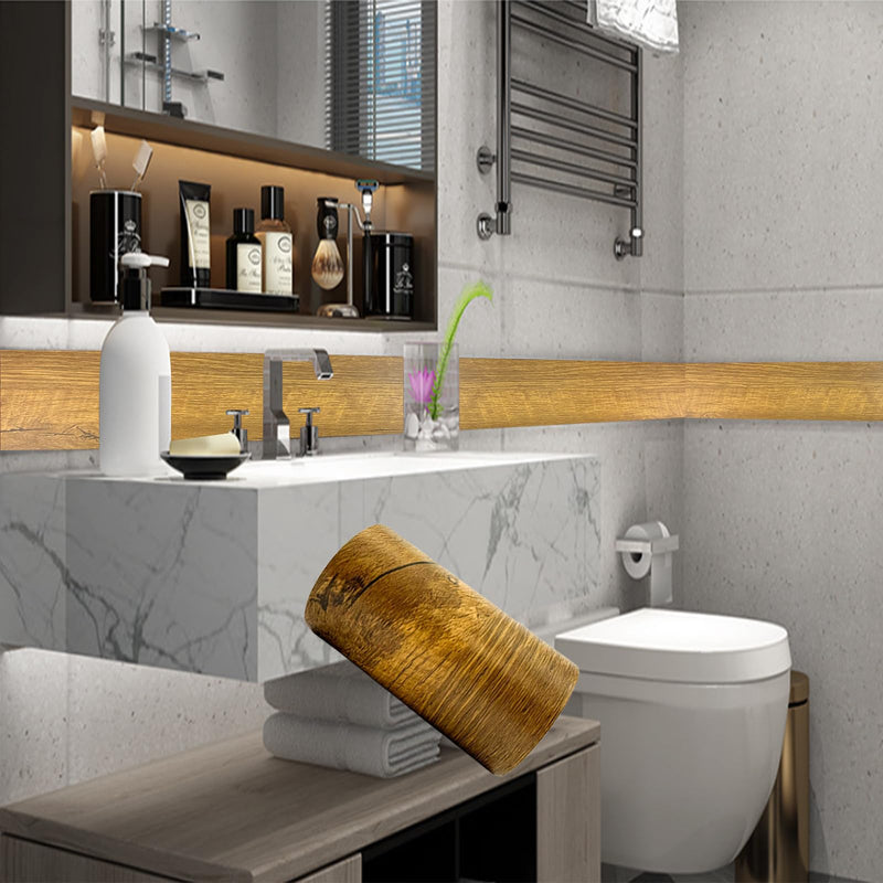 YESUS Brown Border Peel Stick Wood Grain Wallpaper Border Removable Waterproof Bathroom Mirror Frame Sticker 2inch by 393inch