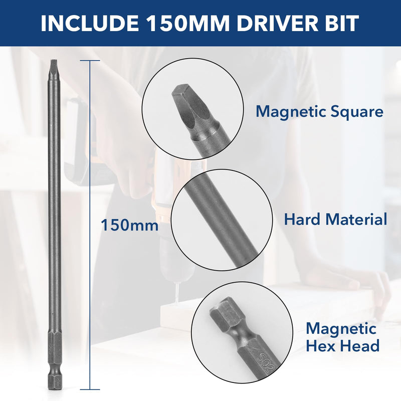 Pocket Hole Screws #8x1 Zinc, Coarse Thread Wood Screws 300Pcs, Washer Head with Square Drive, 150MM Drive Bit Included #8x1" 300