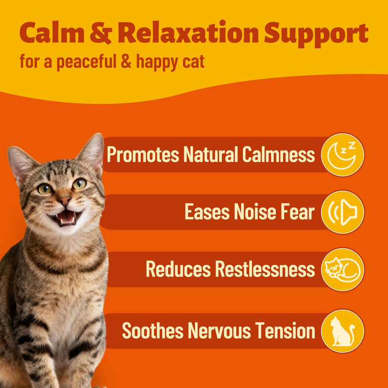 330 Bites Calming Chews for Cats – with Chamomile, L-Tryptophan, Melatonin – Natural Calming Cat Treats for Stress Relief, Fireworks, Cat Travel, Vet Visits Safe for All Cats 7.76 oz