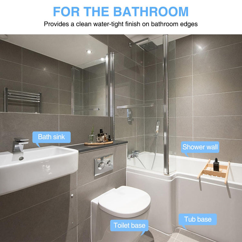Clear Caulk Tape Self Adhesive Waterproof, Caulking Adhesive Transparent Kitchen and Wall Sealing Tape, Bathroom Sealant Caulk Strip for Toilet, Bath Tub, Sink, Shower Caulk(Clear,1.5" x10.5Ft) Clear-1.5IN-10.5FT-A