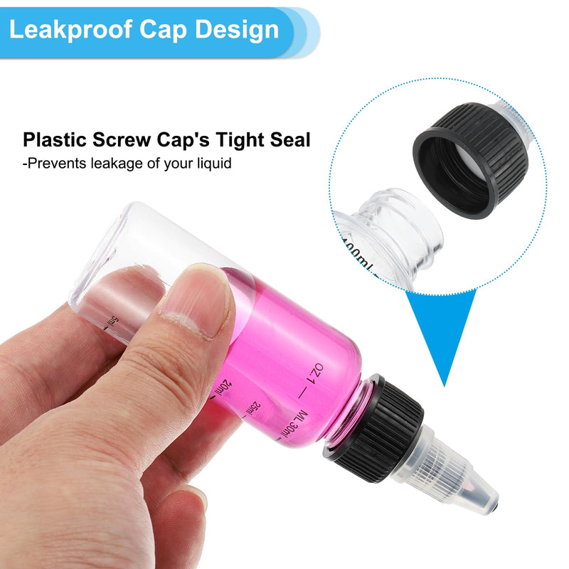 PATIKIL 8.5oz(250ml) Plastic Dispensing Bottle, 15Pcs Squeeze Graduated Empty Bottles with Black Twist Cap for Liquids, Inks, Oils, Sauces, Arts and Crafts, Transparent Clear Black 8.5oz(250ml)