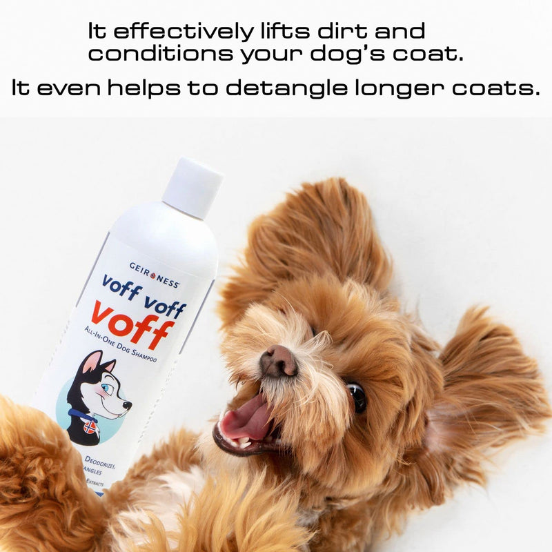Geir Ness Voff Voff Voff All-in-One Shampoo - Hair Detangler Pet Deodorizer Hair Conditioner and Hair Moisturizer - PawsPlanet Australia