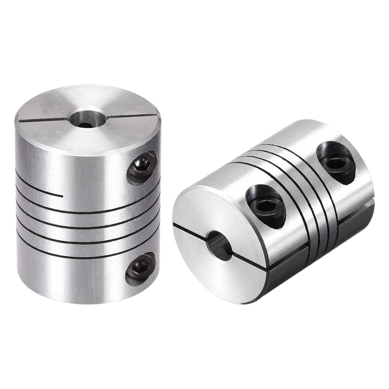 uxcell 2PCS Motor Shaft 6.35mm to 6.35mm Helical Beam Coupler Coupling D25L30