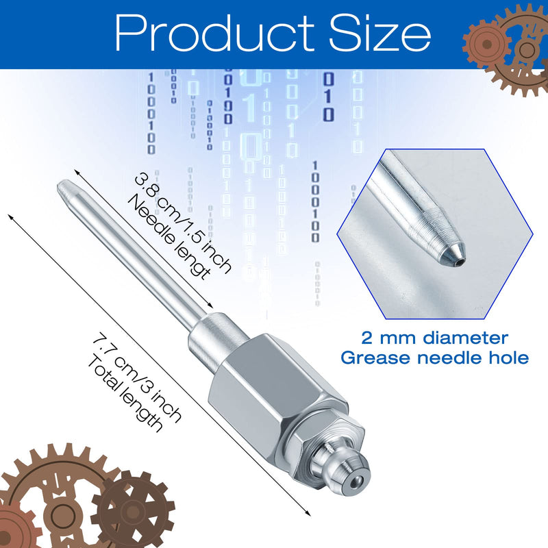 Grease Needle Nozzle, Needle Nose Grease Dispenser, Grease Gun Fittings and Gun Tips, Narrow Needle Greaser Adapter with 1/8 Inch NPT Threads (1 Pack)