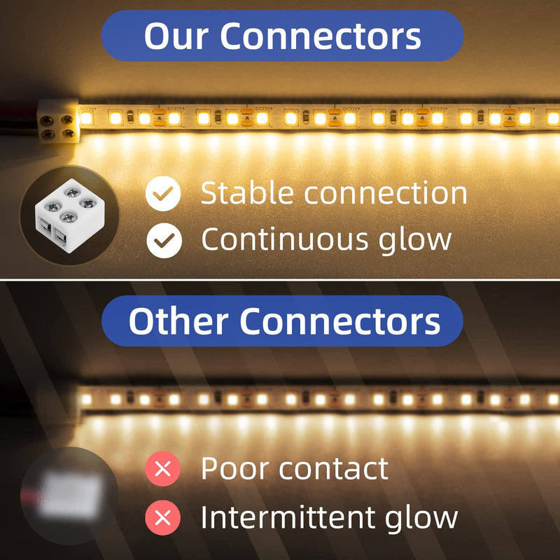 20 PCS 2-Pin 8mm Solderless LED Strip Connectors, Reliable and Easy-to-Install, Solidly Connected LED Light Connectors 8mm (20)